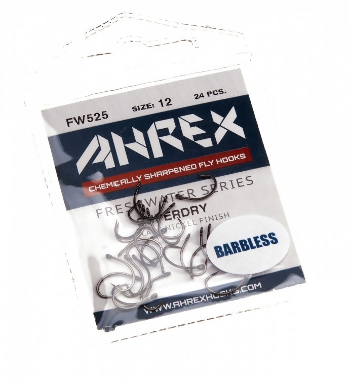 Ahrex Fw525 Super Dry Barbless #18 Trout Fly Tying Hooks